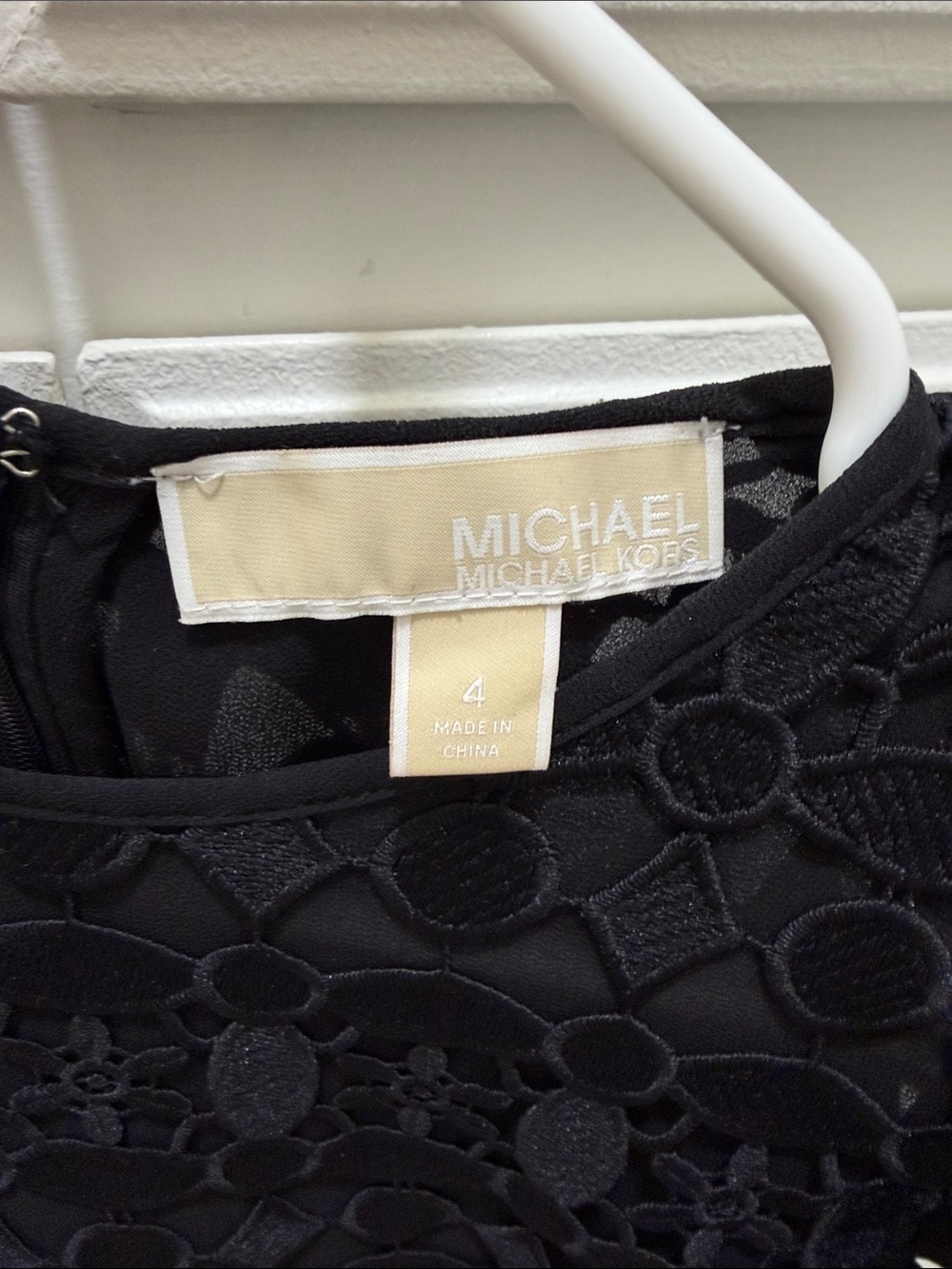 MICHAEL Michael Kors Black Crochet Overlay Sleeveless Top - Picture 3 of 6